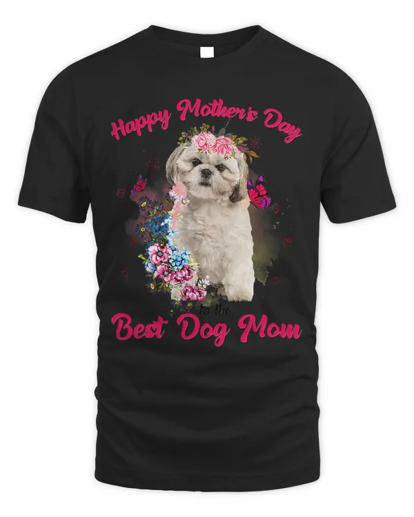 Shih Tzu Flower Happy Mothers Day To The Best Dog Mom