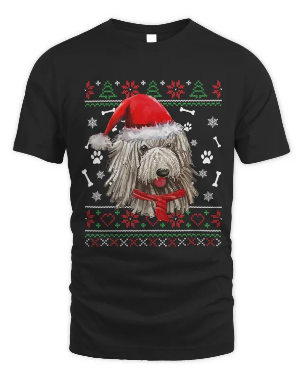 Ugly Sweater Christmas Komondor Santa Hat Pajama Xmas
