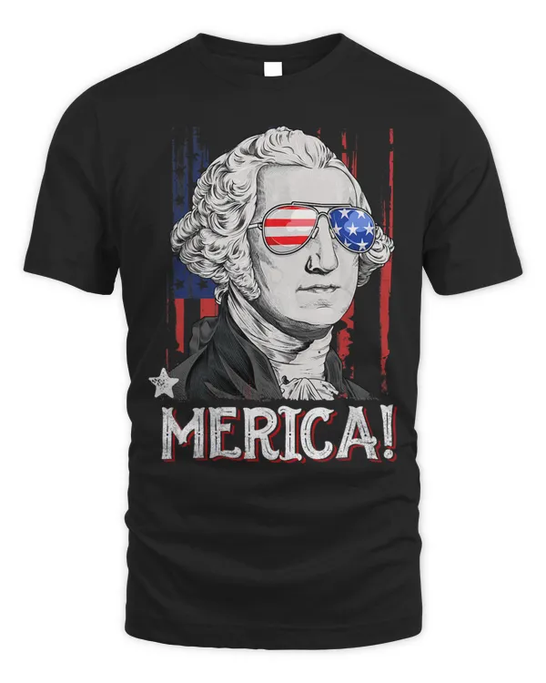 George Washington 4th Of July Merica Men USA American Flag