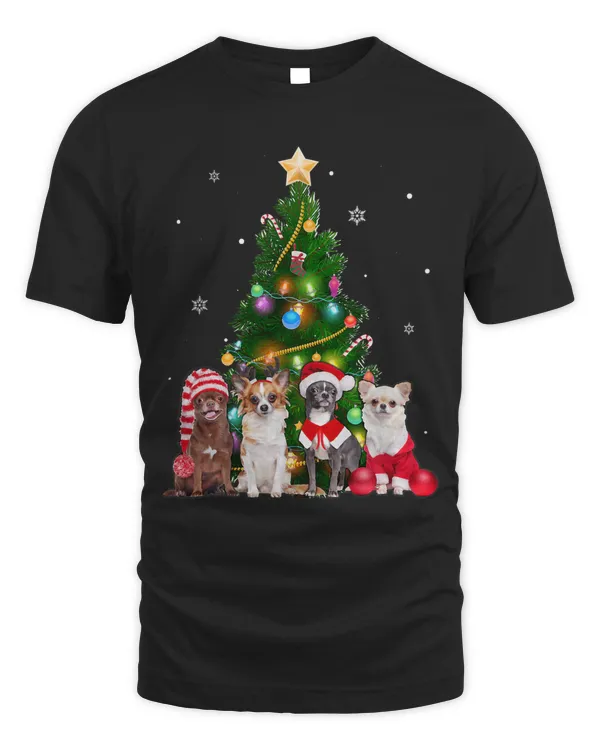 Cute Dog Christmas Tree Dog Lover Xmas Pets Women Kids 110