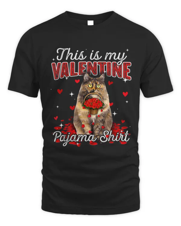 This Is My Valentine Pajama Shirt Siberian Cat 115