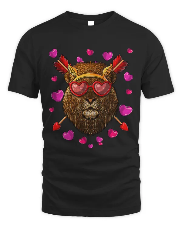 Lion Valentines Day Animal Face Heart Glass Love Arrows