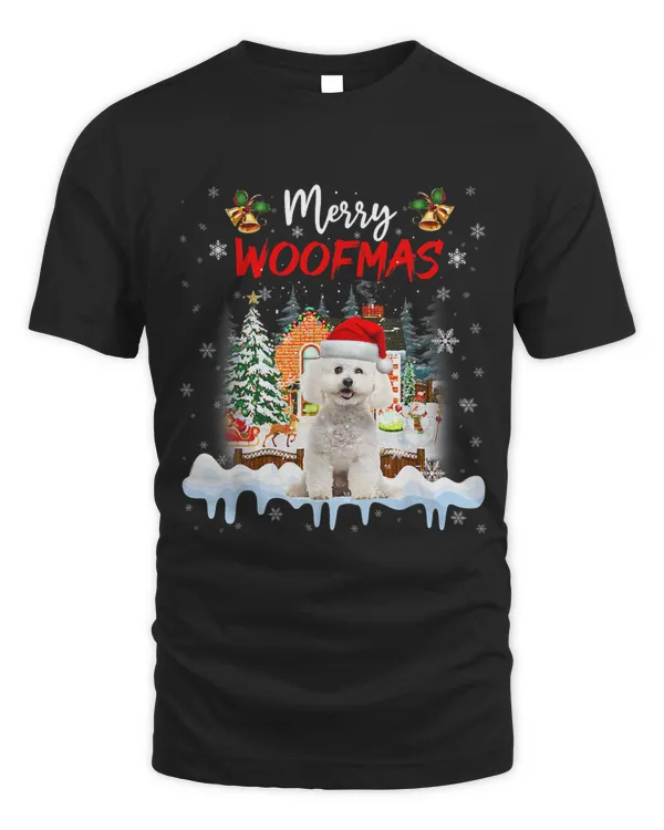 Merry Woofmas Bichon Frise Christmas Tree Dog Lover Xmas 97