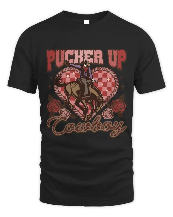 Groovy Cowboy Horsing Pucker Up Cowboy Western Valentines