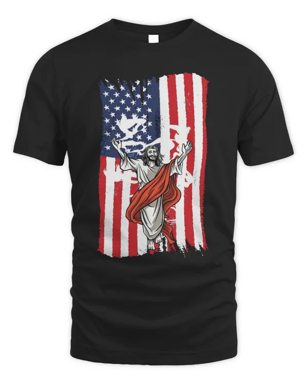 American Flag & Jesus 4th of July for Christian