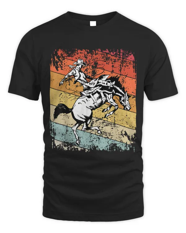 Retro Bull Riding for Cowboy Vintage Bull Rodeo Horse Ride