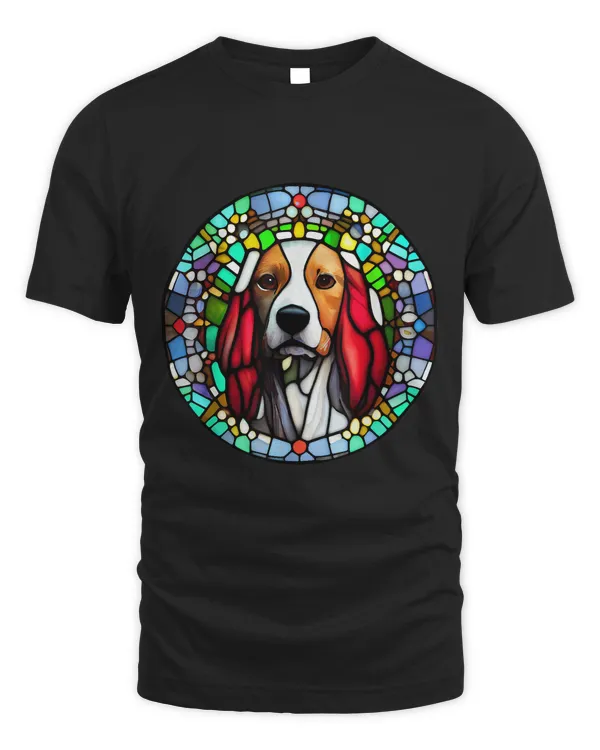 Brittany Spaniel Colorful Stained Glass