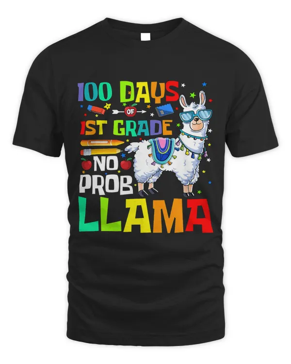 100th Day of School 1st Grade Llama Teachers Kids 100 Days