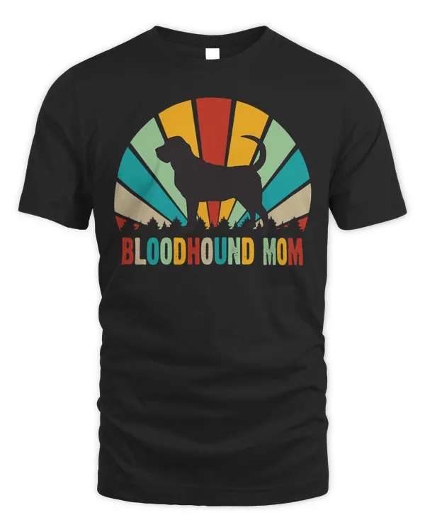 Womens Funny Retro Bloodhound Mother's Day Gift - Bloodhound Mom T-Shirt