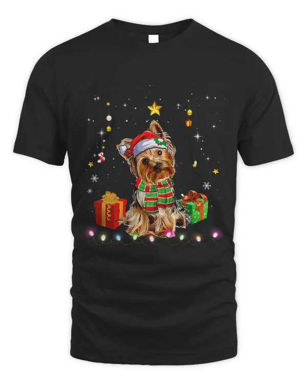 Yorkshire Terrier Santa Christmas Tree Lights Xmas Pjs Boys 53