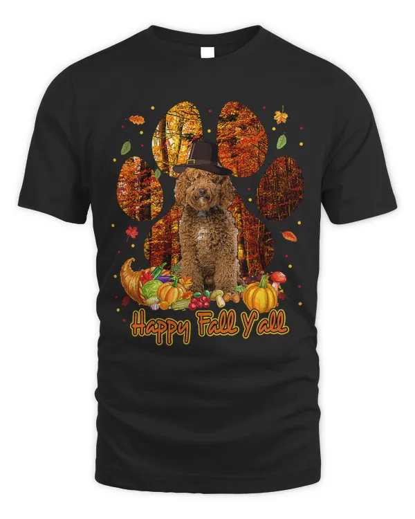 Its Fall Yall Labradoodle Pilgrim Dog Paw Thanksgiving154