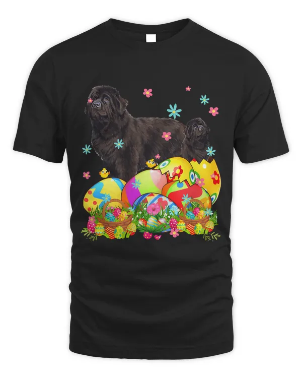 Happy Easter Day Newfoundland With Easter Eggs Dog Lover