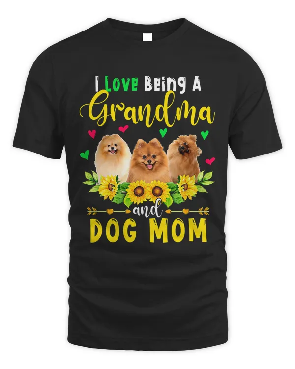 I Love Being A Grandma And Dog Mom Pomeranian Sunflowers