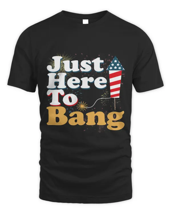 Funny Just Here To Bang 4th of July Pyrotechnics Pride