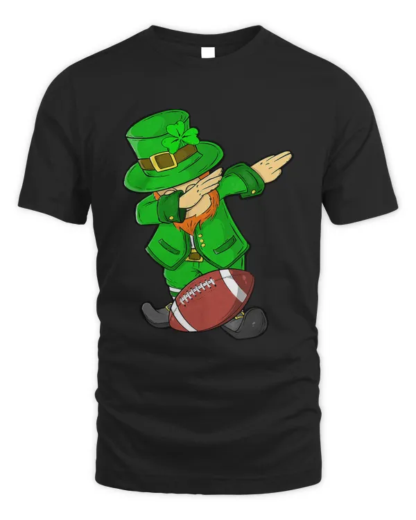 Funny St Patricks Day Dabbing Leprechaun Football Lover Kids