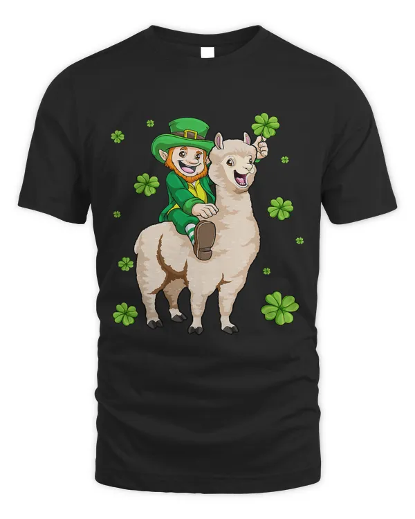 Irish Leprechaun Riding Llama St Patricks Day Lucky Shamrock