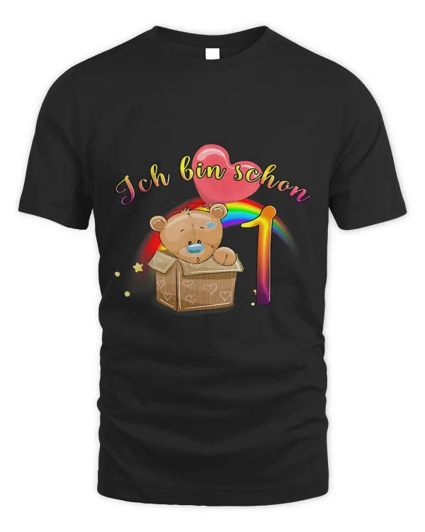 Kids 1 birthday cute gift box bear