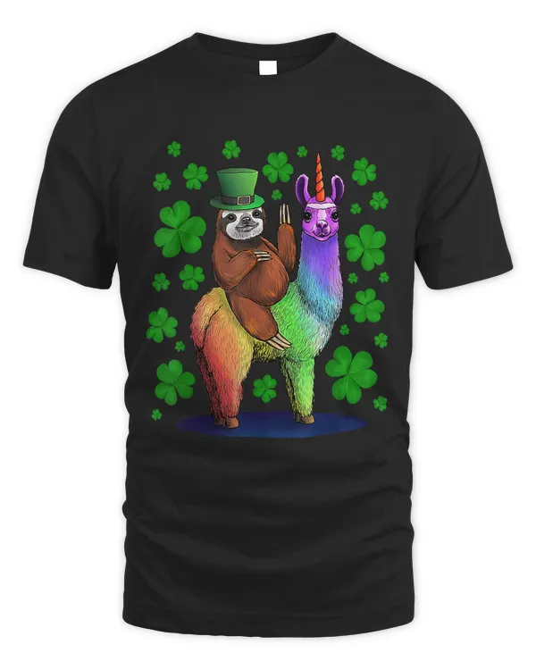 Leprechaun Sloth Riding Llama Unicorn St Patricks Day