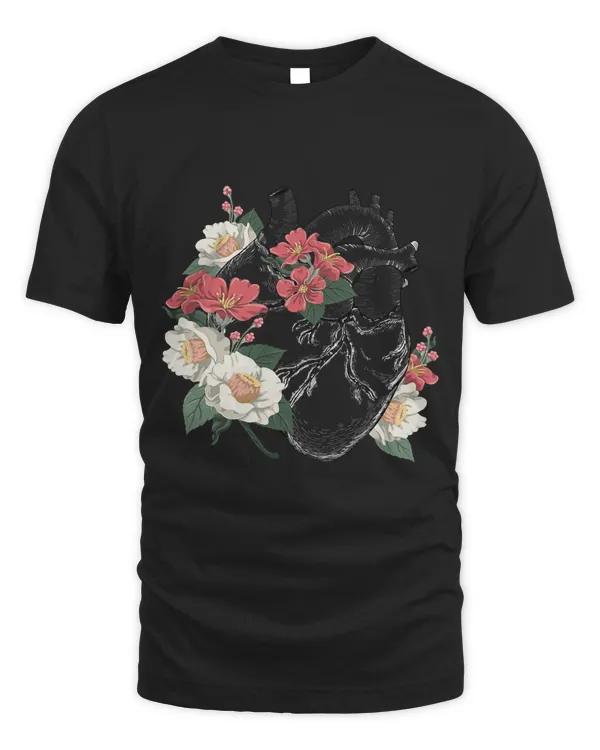 Anatomical Heart and Flowers Anatomy Heart Cute Cardiologist