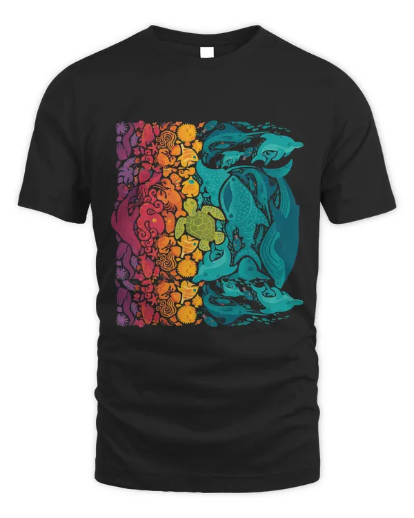 Aquatic Spectrum Animals Of The Ocean Art Whale Turle Fish