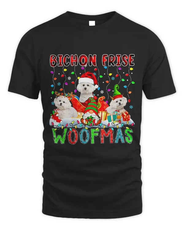 Bichon Frise Xmas Woof Santa Reindeer Bichon Frises Gnome 92
