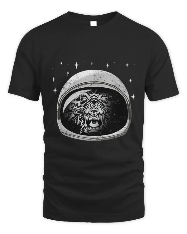 Astronaut Snarling Wolf Animal Retro Space Exploration
