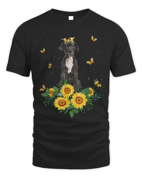 Girls Women Mom Great Dane Dog Sunflower