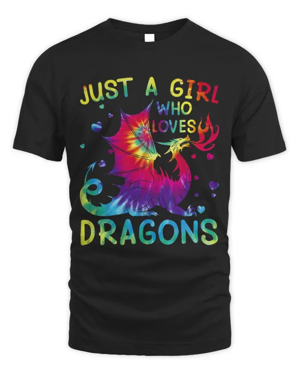Just A Girl Who Loves Dragons Tie Dye Women and Girls Teens
