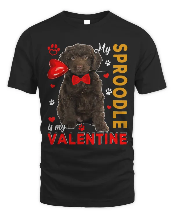 My Sproodle Is My Valentine Cute Dog Holding Heart Lover 52