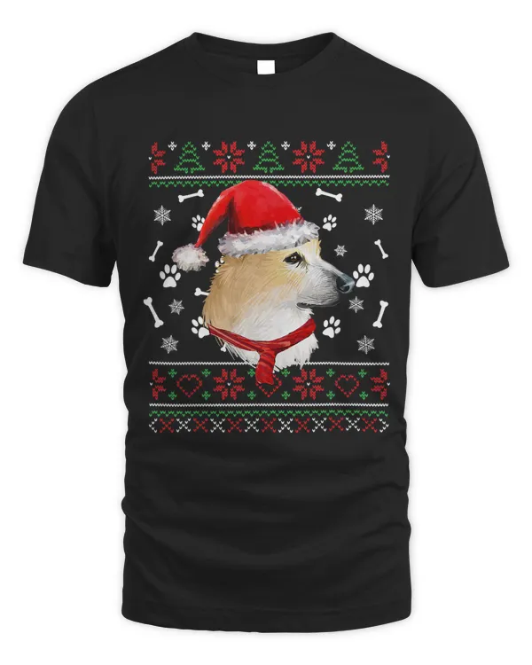 Ugly Sweater Christmas Norwegian Buhund Santa Hat Pajama