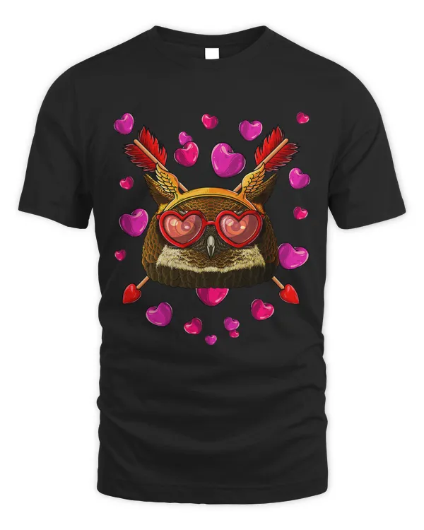 Owl Valentines Day Animal Face Heart Glass Love Arrows