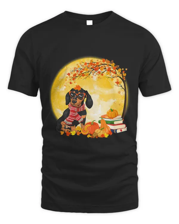 Funny Dachshund Dog Leaf Fall Hello Autumn Thanksgiving551