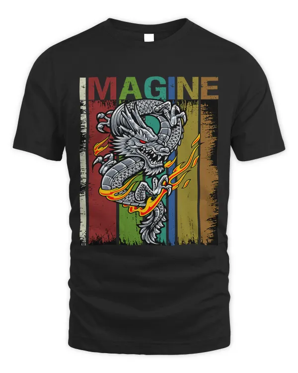 Imagine Fantastic Dragon Vintage Cool Art