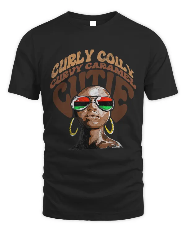 Curly Curvy Caramel Cutie Melanin Women Black History Month