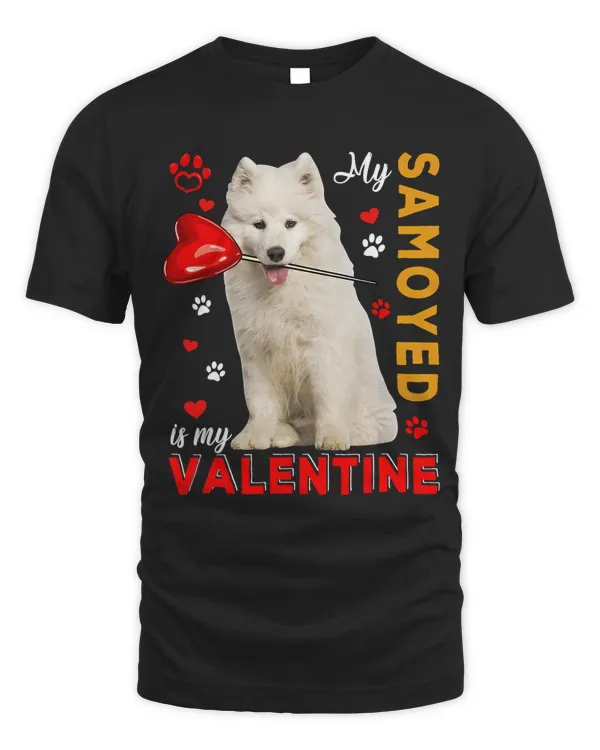 My Samoyed Is My Valentine Cute Dog Holding Heart Lover 55