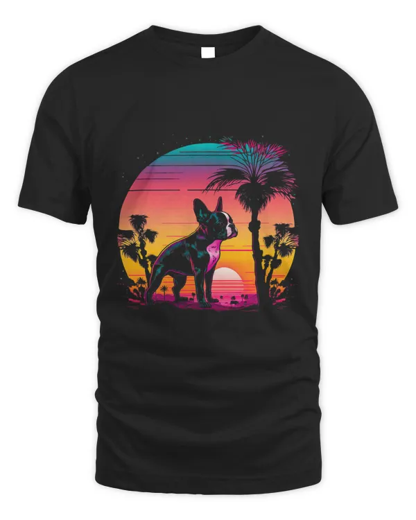 Retro Aesthetic Boston Terrier dog 48