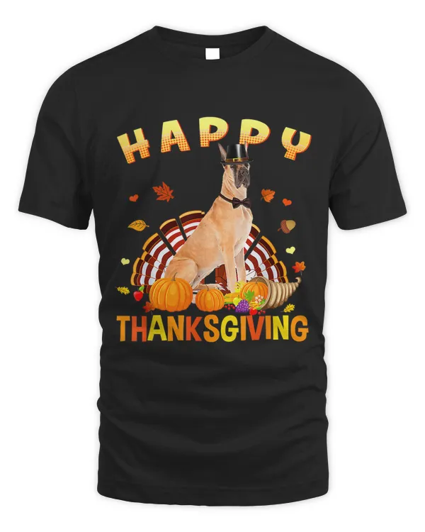 Happy Thanksgiving Cute Great Dane Turkey Pilgrim Hat Funny 199