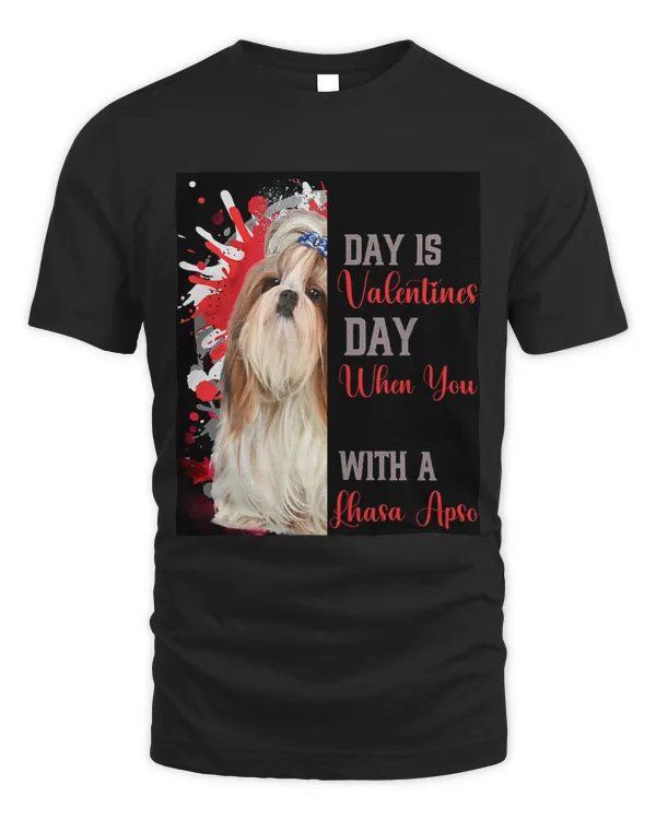 Womens Valentines Day Lhasa Apso Mom Mother Doggy Mum Mummy