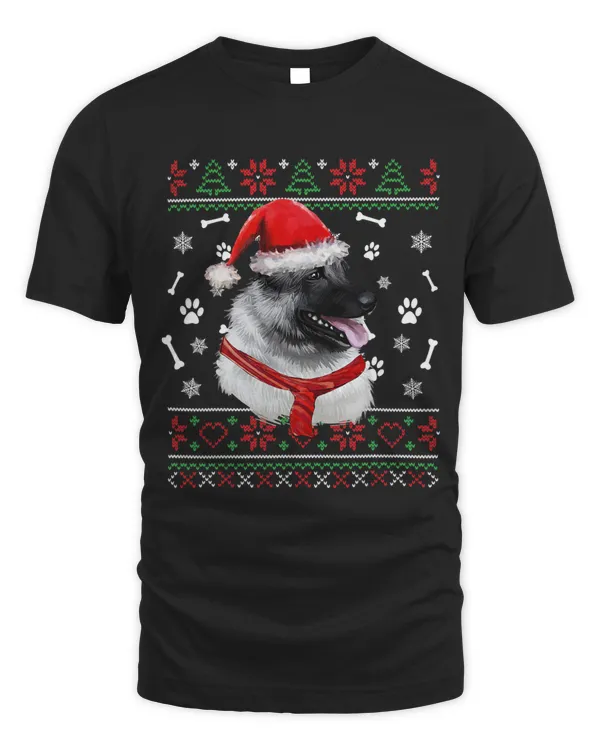 Ugly Sweater Christmas Norwegian Elkhound Santa Hat Pajama