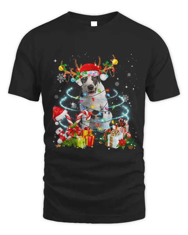 Great Dane Reindeer Christmas Tree Lights Pajama Dog Xmas 226