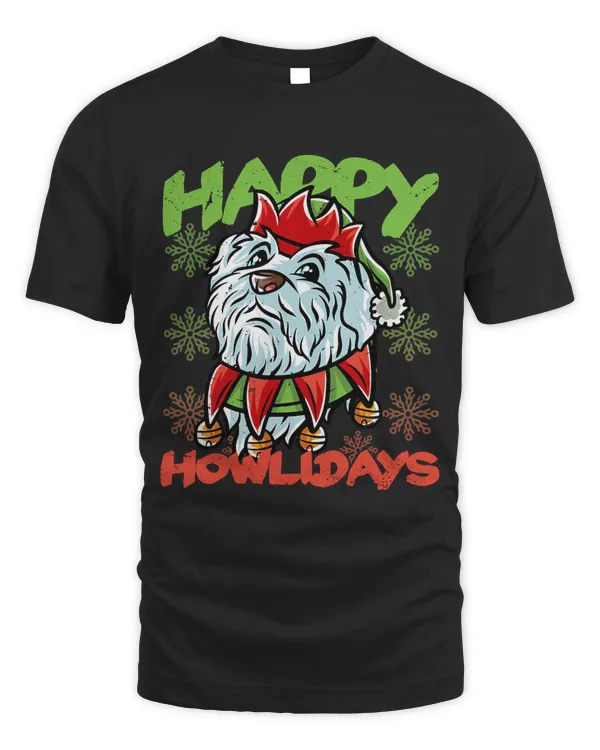 Happy Howlidays Maltese Elf Dog Merry Christmas Dogs 58