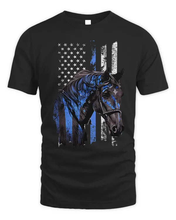 Thin Blue Line Mounted Patrol Patriotic Police