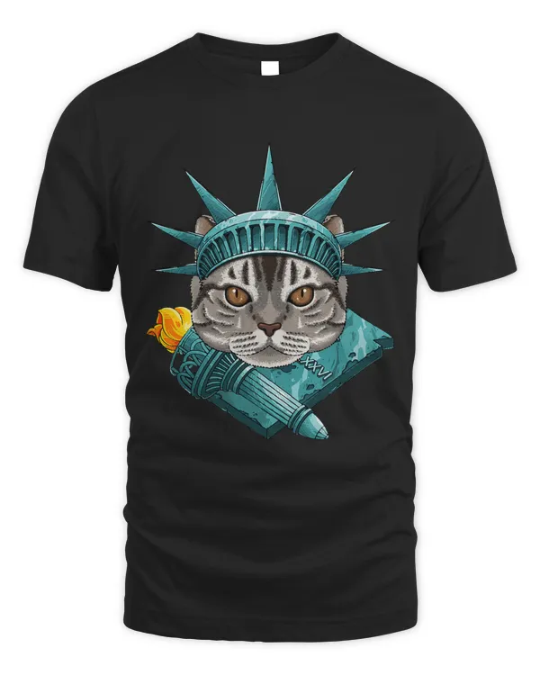Statue Of Liberty American Shorthair 4th Of July USA America