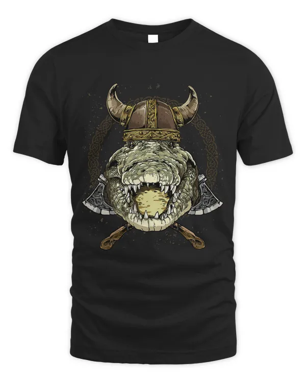 Viking Crocodile with Viking Helmet Mjolnir Axes 102