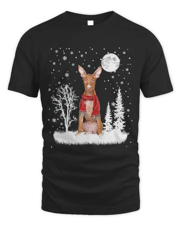 Pharaoh Hound Under Moonlight Snow Christmas Pajama 307