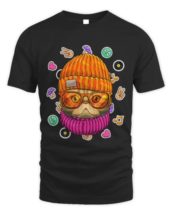 Hipster Exotic Shorthair Geek Nerd Glasses Love Peace Sign