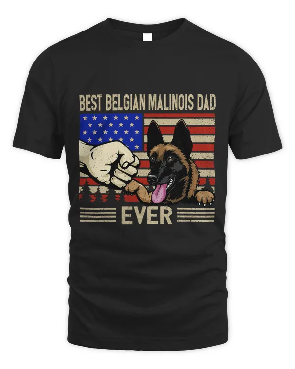 Mens US Flag Best Belgian Malinois Dad 4th of July Fathers Day 373