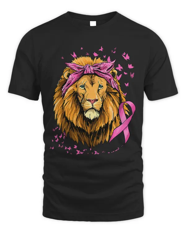 Lion Breast Cancer Awareness Pink Ribbon Cancer Survivor100