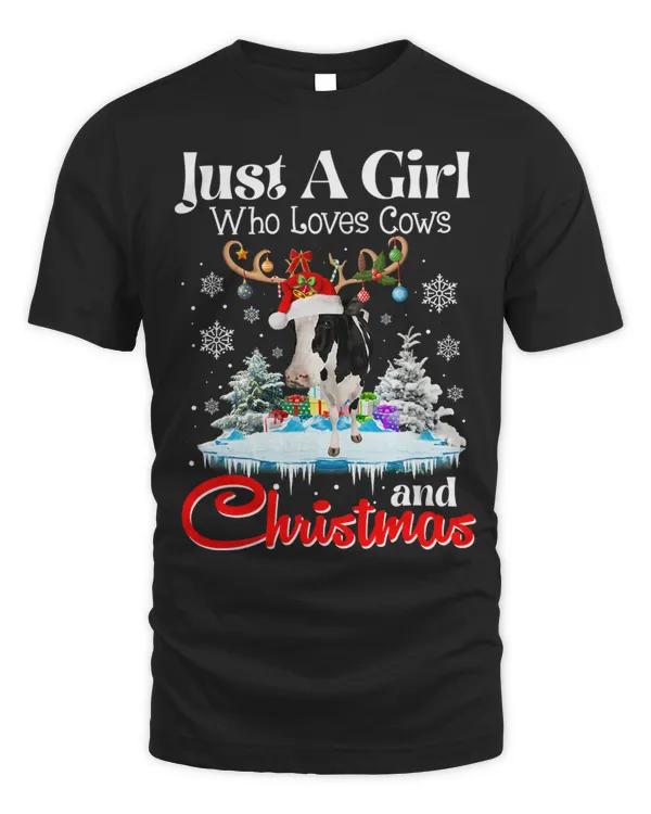 Just A Girl Who Loves Cows And Christmas Ugly Sweater 115
