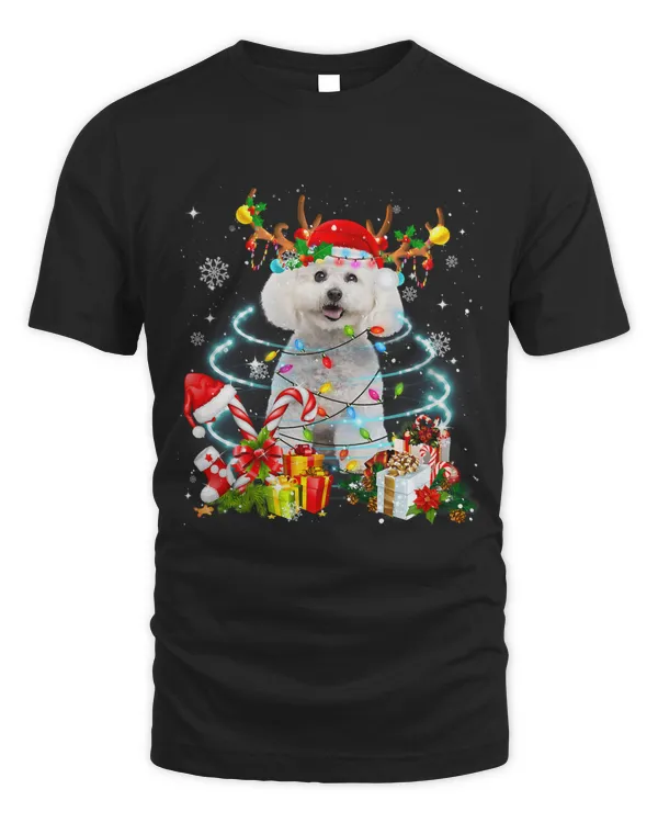 Bichon Frise Reindeer Christmas Tree Lights Pajama Dog Xmas 220